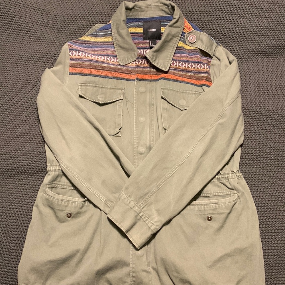 Forever 21 Army Jacket with Embroidery